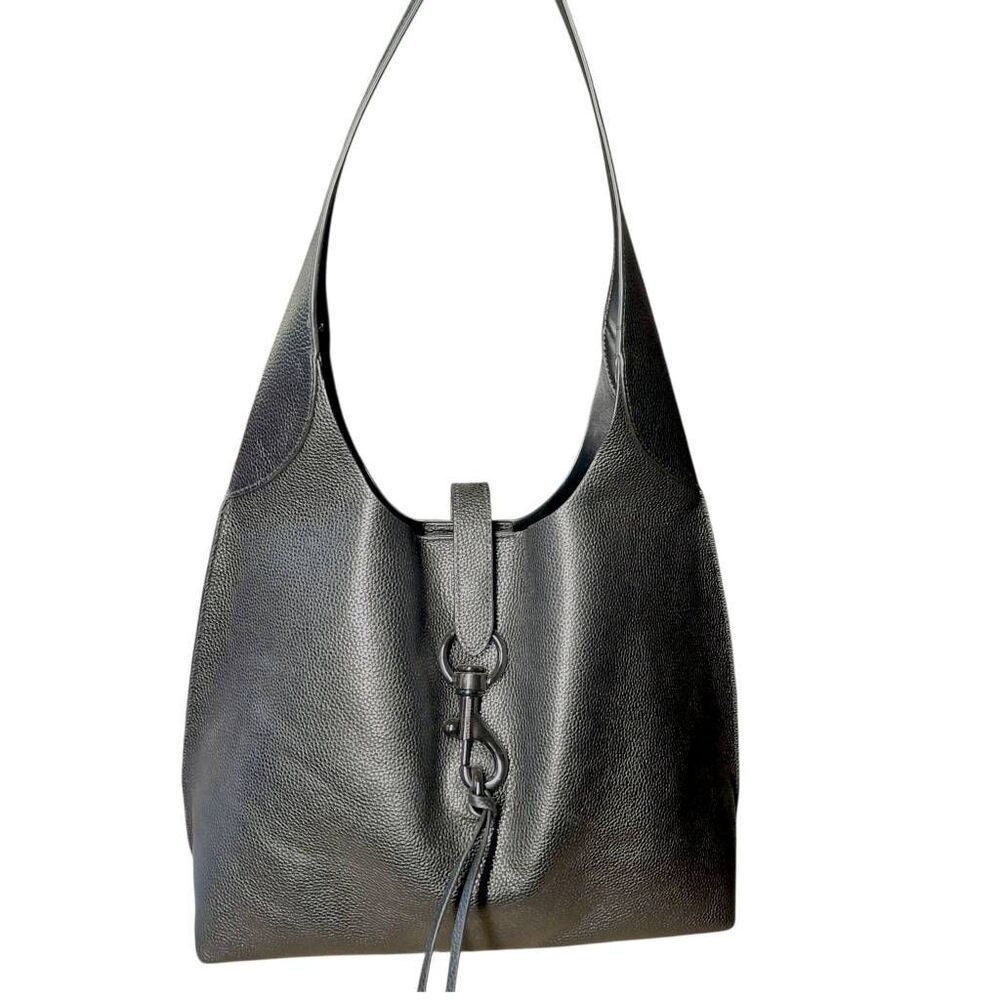 Rebecca Minkoff Black Pebbled Leather Shoulder Hobo Bag